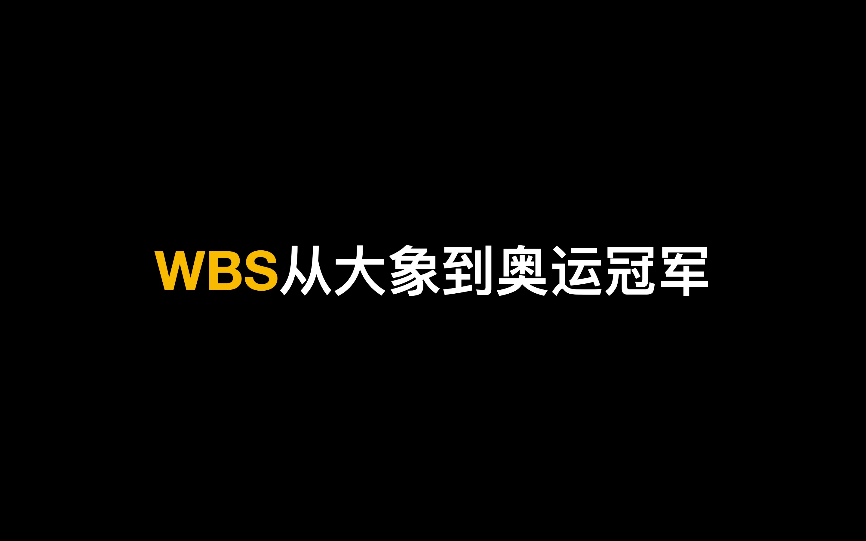 WBS:从大象到奥运冠军哔哩哔哩bilibili