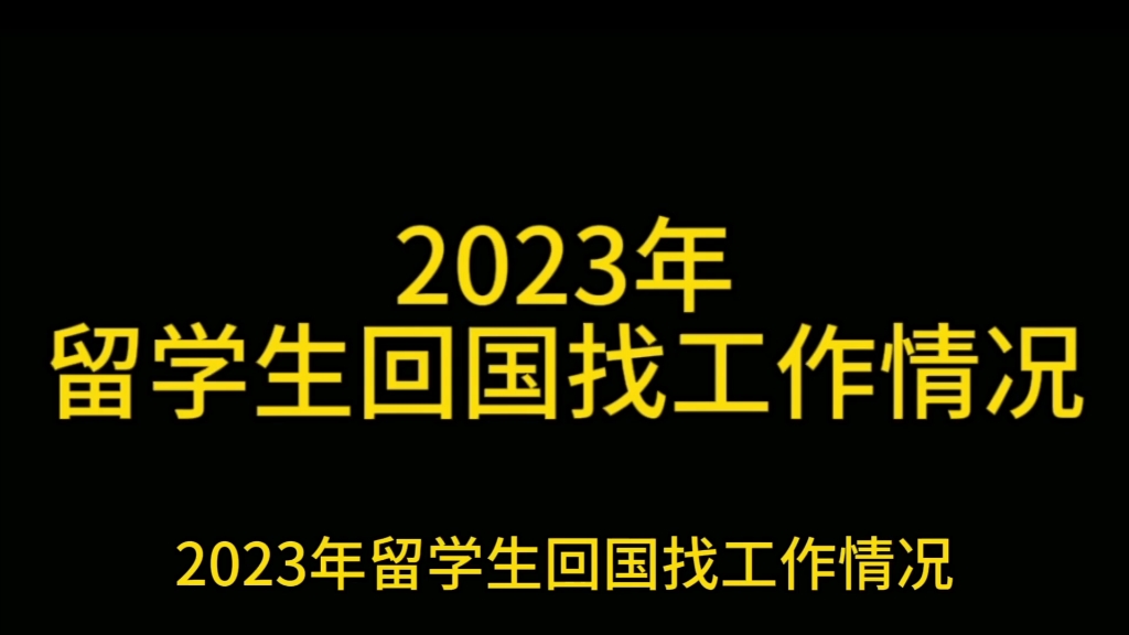 2023年留学生回国找工作现状哔哩哔哩bilibili