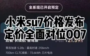 Descargar video: 小米su7价格发布，定价全面对位极氪007