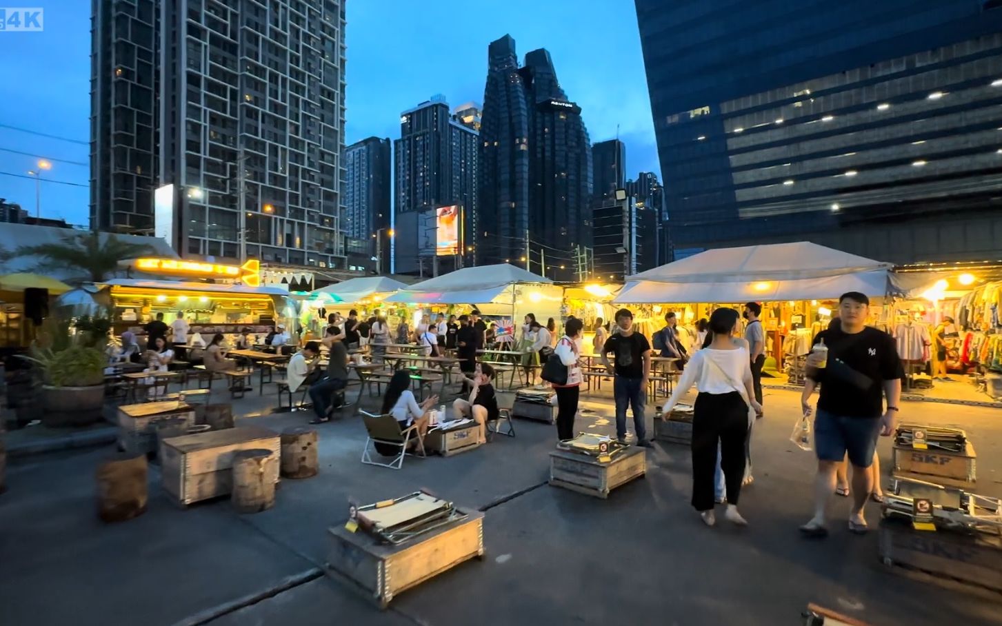 【超清泰国】漫步曼谷最佳夜市 (jodd fairs) 辉煌区拉玛九世路 2023.