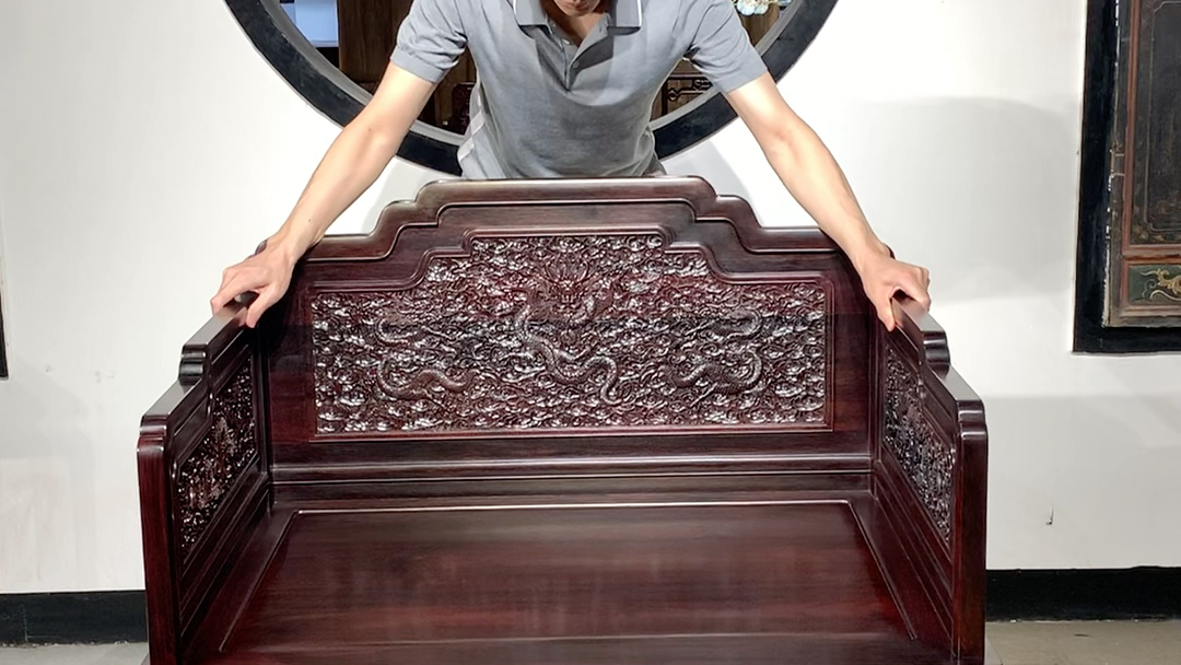 王者之座小叶紫檀云龙宝座