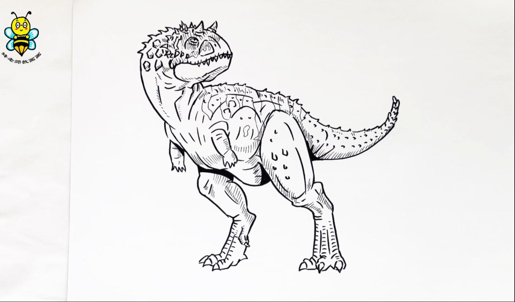画食肉牛龙,手绘恐龙教程