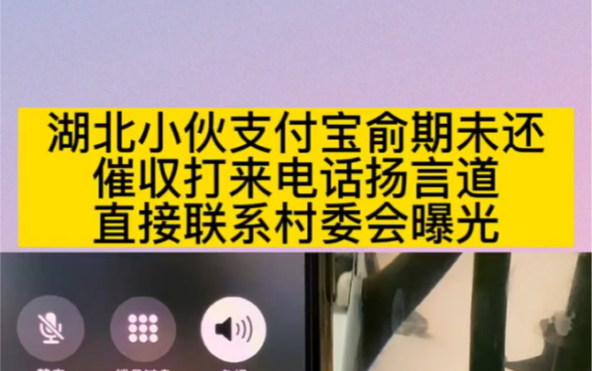 湖北小伙支付宝逾期未还,催收打来电话扬言道,直接联系村委会曝光!哔哩哔哩bilibili