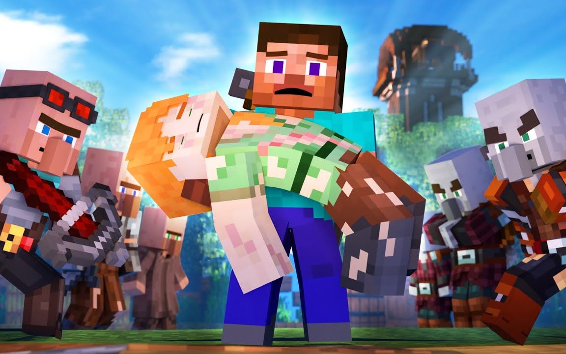 【我的世界动画/默剧】rise of the pillagers - alex and steve life