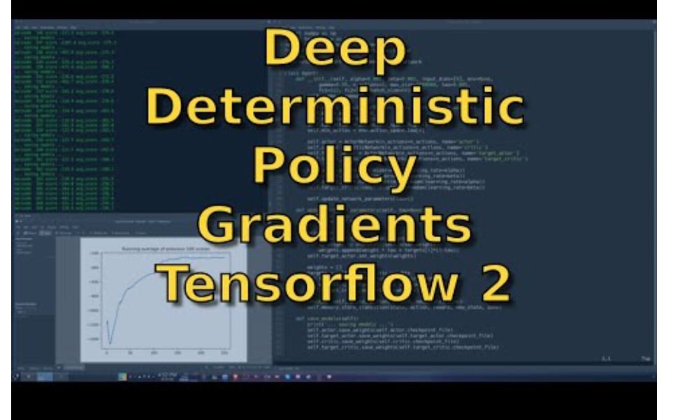 【深度强化学习】Deep Deterministic Policy Gradients [DDPG] in Tensorflow 2_哔哩哔哩 ...