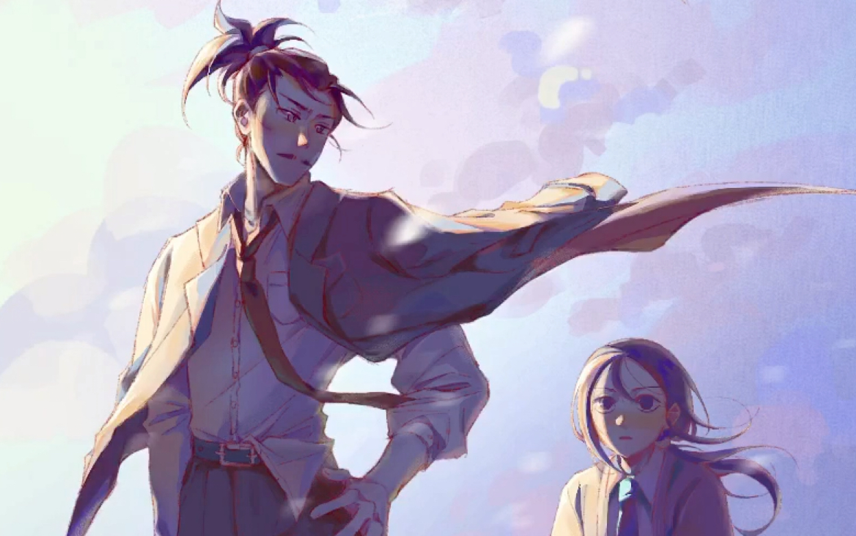 【信长的忍者/忍者少女千鸟】同人图绘画过程_(:з」∠)_画信长和光秀