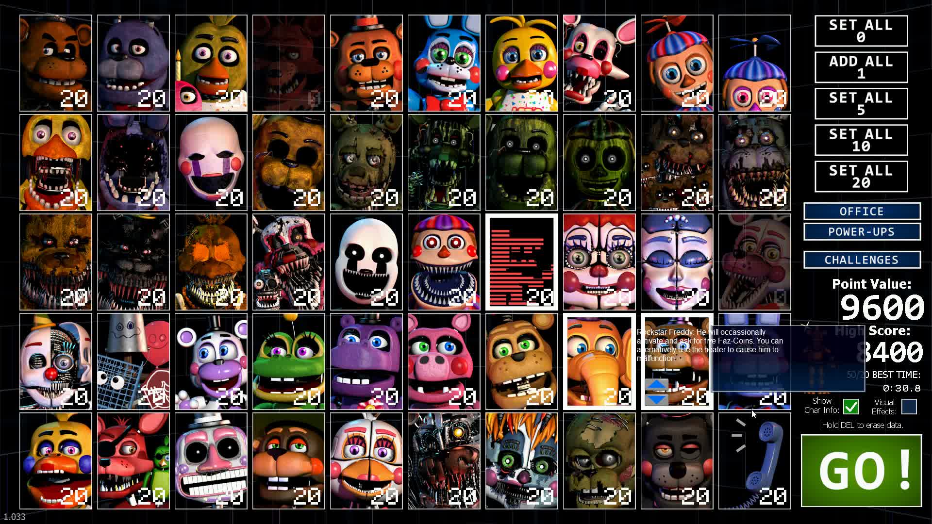 《玩具熊的五夜后宫终极自定义》9600分就是我的极限了