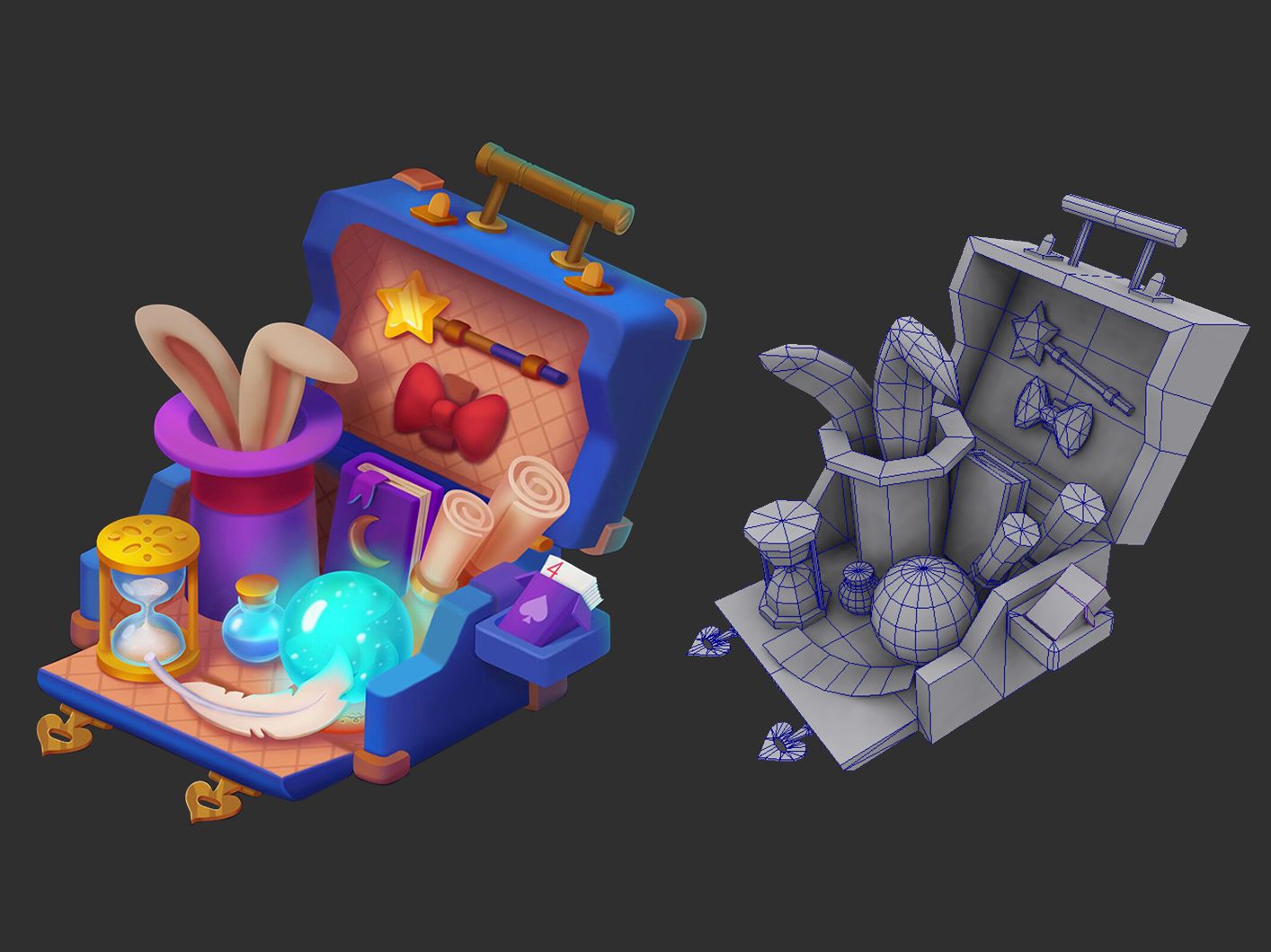 【3dmax建模】风格化创意小场景模型制作,零基础入门手绘建模讲解