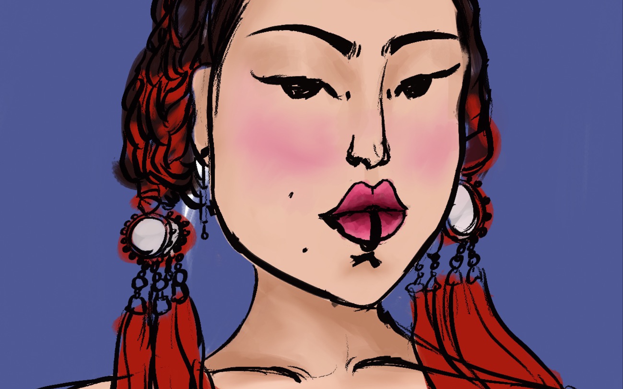 24 今天没什么感觉 也很累 就简单平涂一下吧 算是一个草稿图了_哔哩