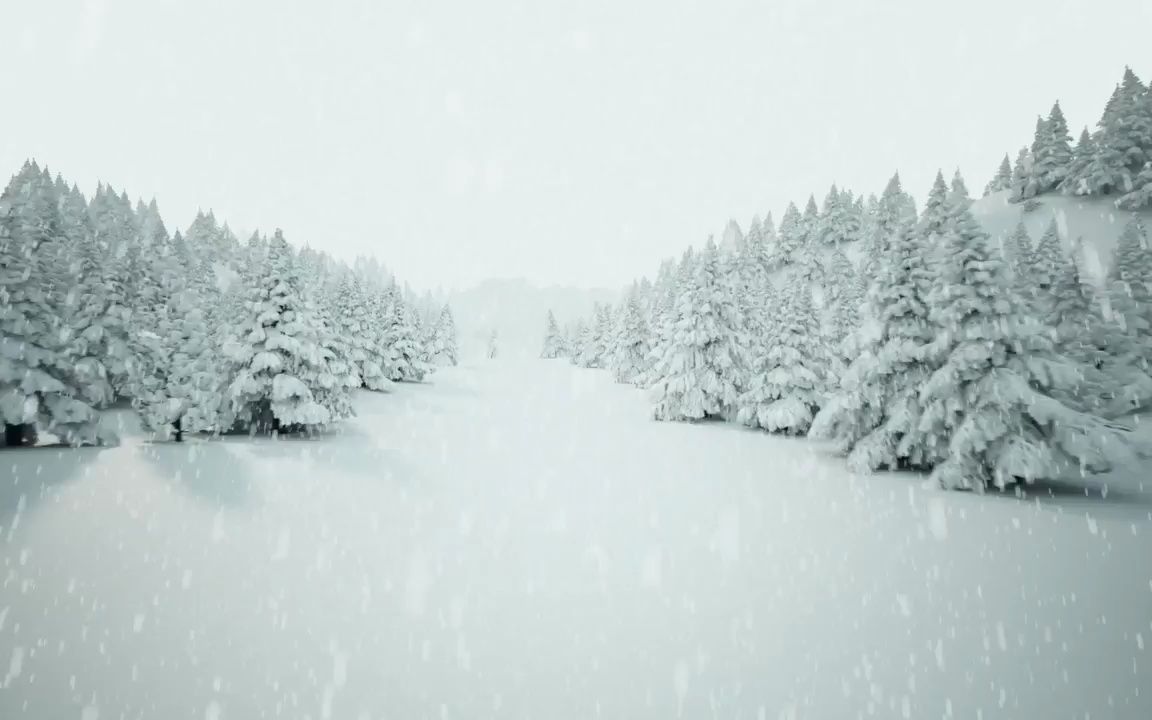 视频素材 ▏d66 唯美卡通下雪松树房屋雪景冬天冬季冰天雪地圣诞节