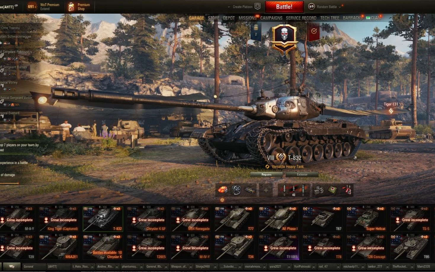 wot tier 8 usa premium ht t