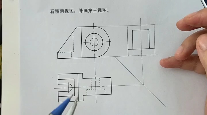 补画三视图题库图片