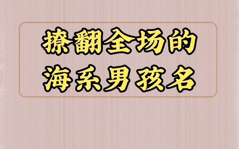 男宝宝取名:撩翻全场的海系男孩名哔哩哔哩bilibili