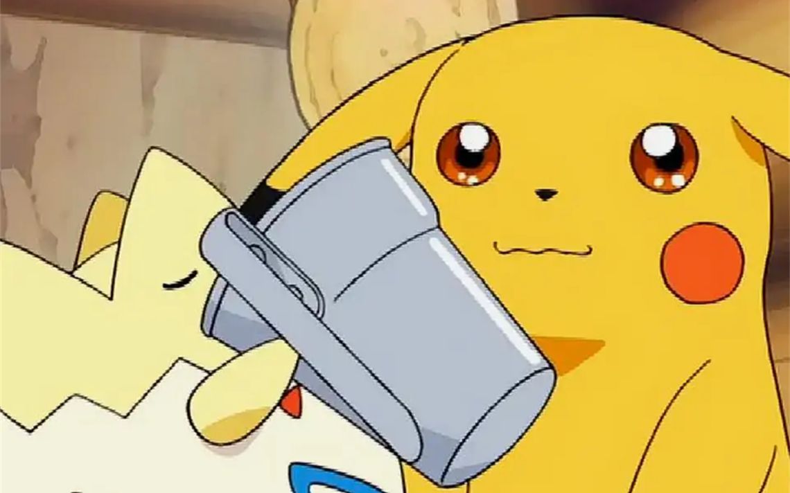 【精灵宝可梦】皮卡丘喝水的样子,都好可爱啊!