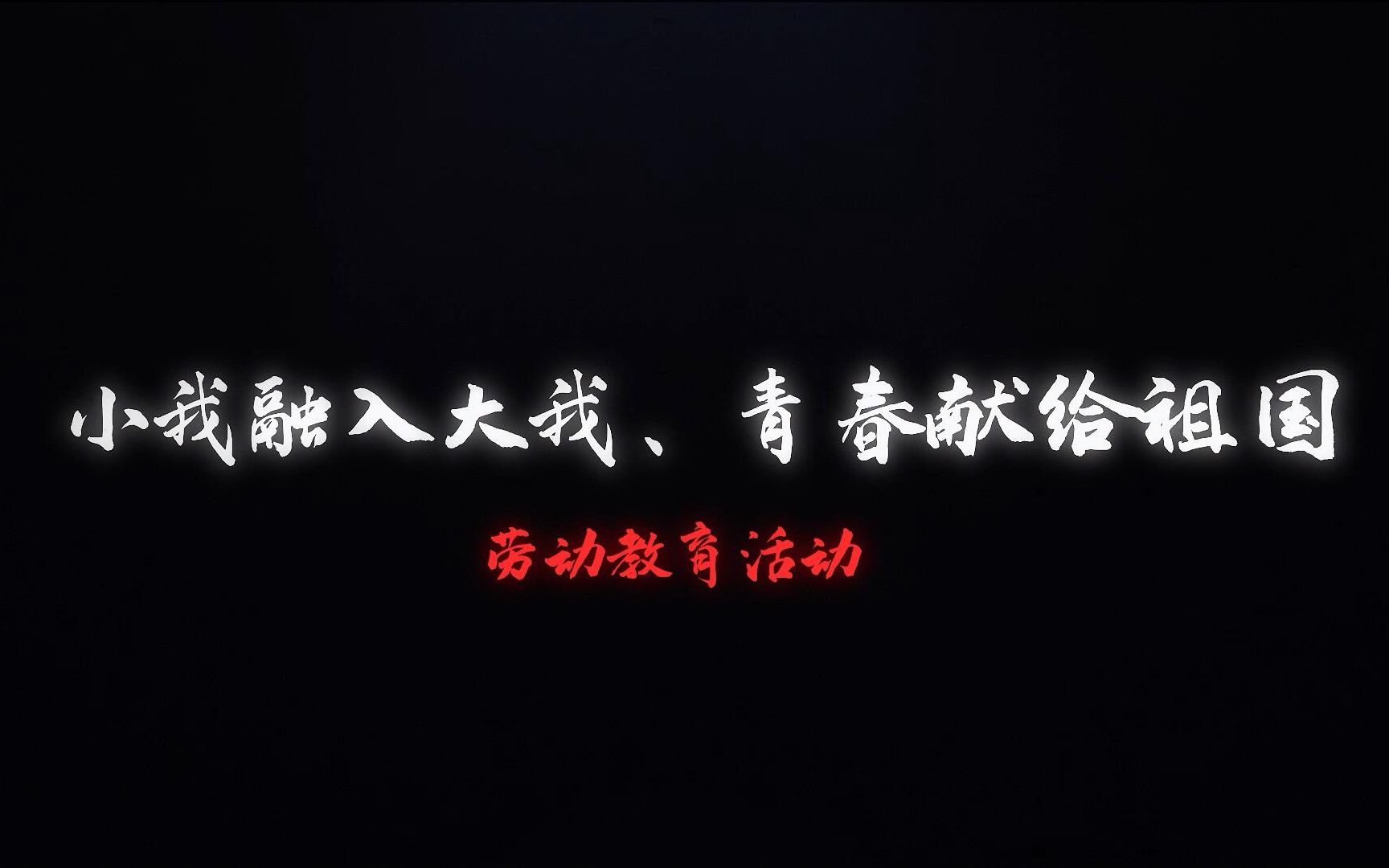 “小我融入大我，青春献给祖国”劳动教育活动