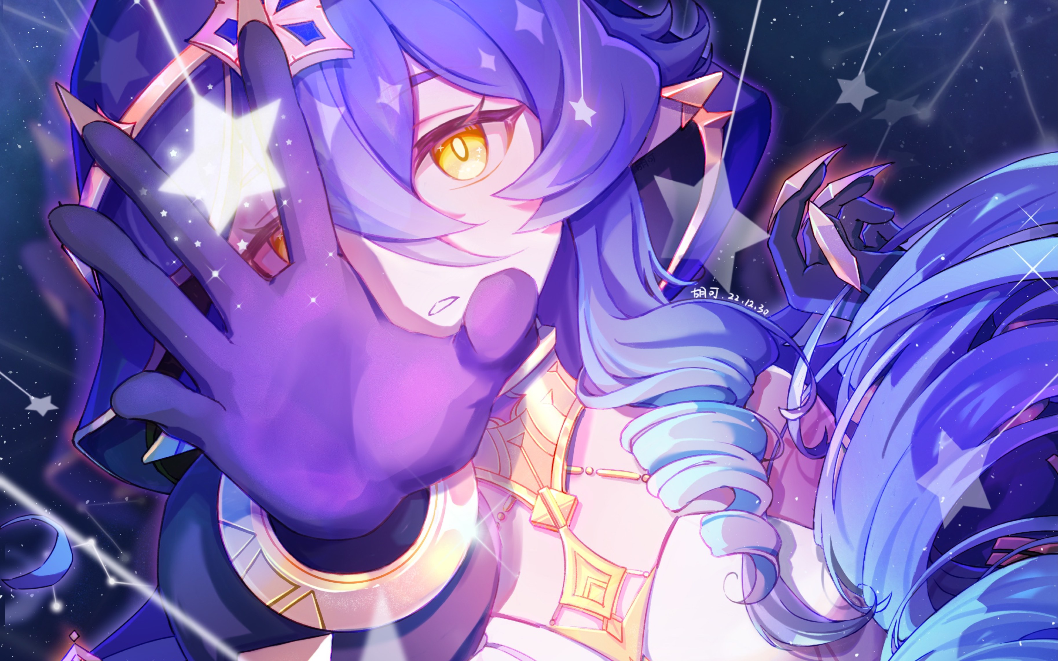 【原神莱依拉/绘画】77*星辰,为我降下77*