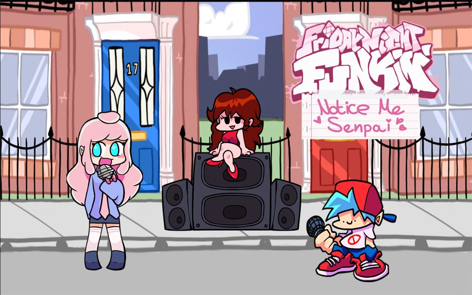 fnf优质modnoticemesenpai全阶段演示带翻译