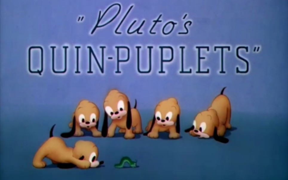 [图]迪士尼动画布鲁托布鲁托的五只小狗 Pluto's Quin-Puplets.1937.原版标题卡