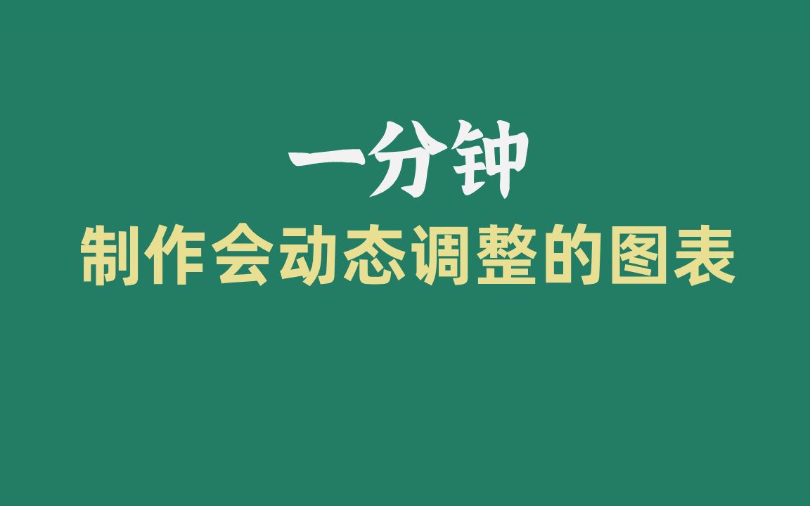 很棒的图表技巧|1分钟制作根据条件进行动态变化的图表哔哩哔哩bilibili