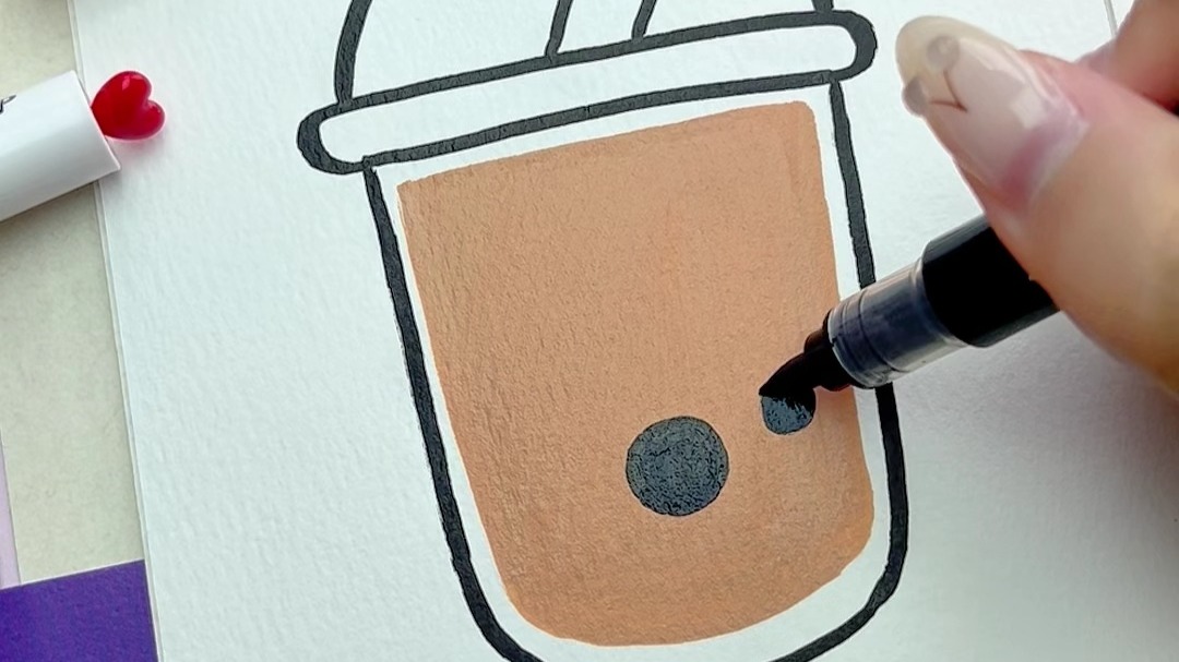 奶茶简笔画