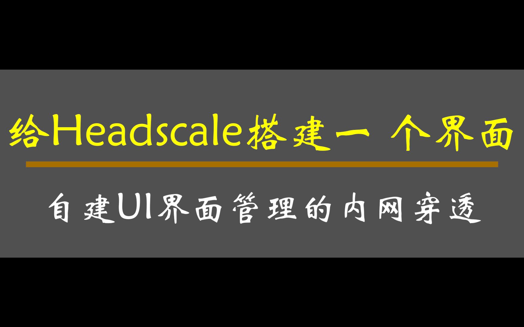给Headscale搭建一个内网穿透设备管理界面(headscale-ui)