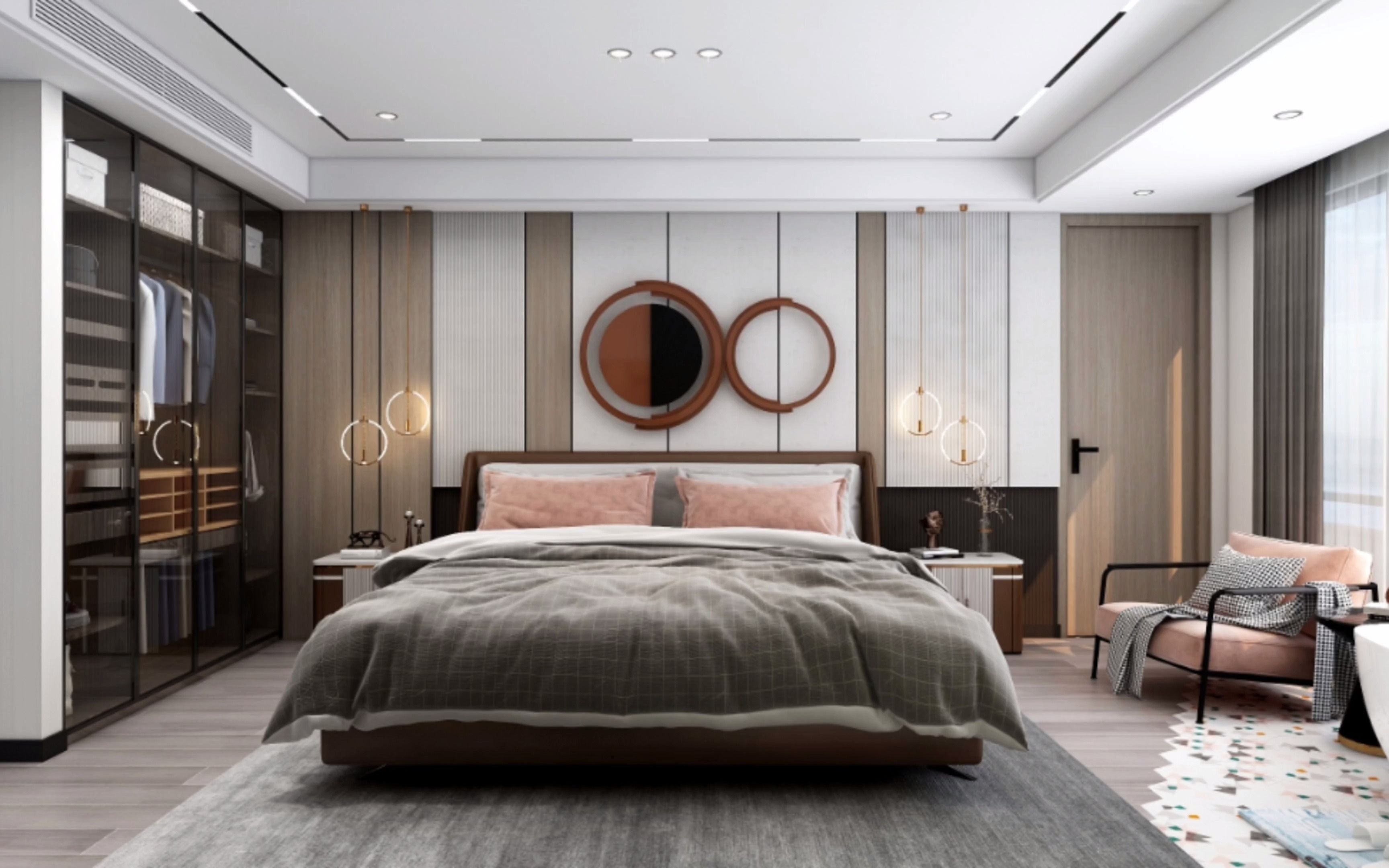 90空间设计酷家乐现代轻奢风格主卧室