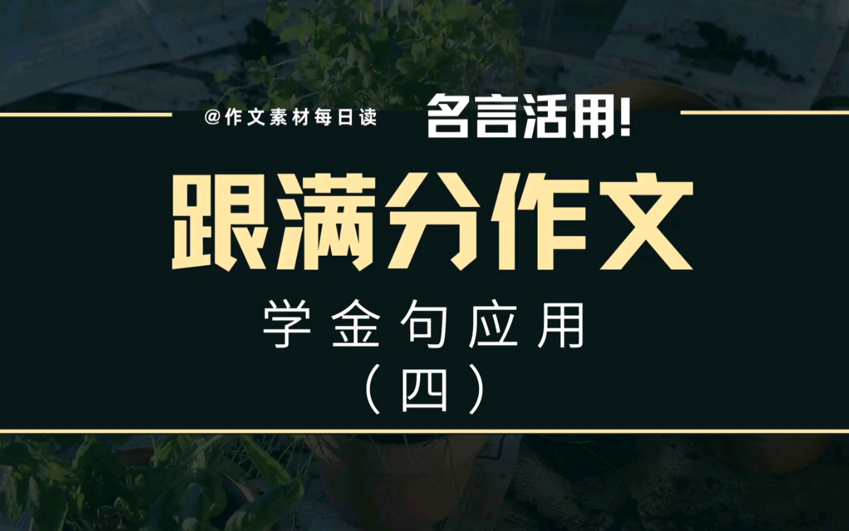 【作文素材配音】名言活用!跟满分作文学金句应用(四)哔哩哔哩bilibili