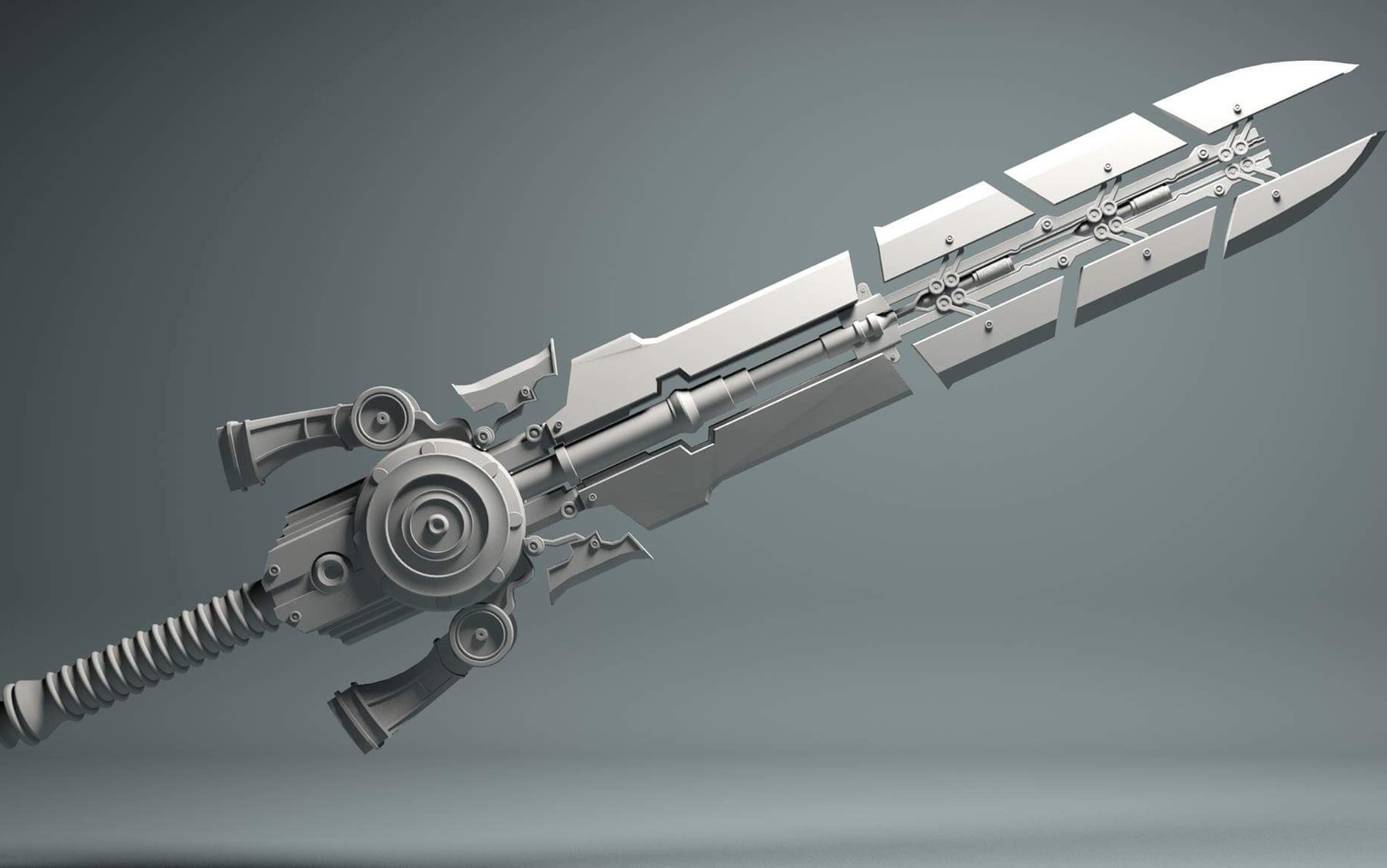 【maya大剑】帅气的机械大剑制作全过程,来和番茄一起学习maya布线