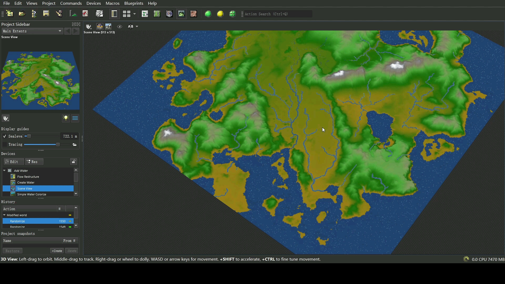 一键生成随机大陆地图地形(完成度60%)