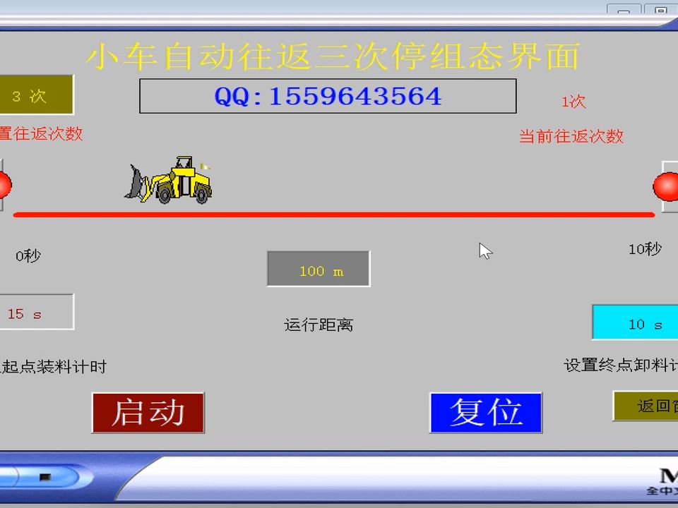 小车自动往返仿真演示