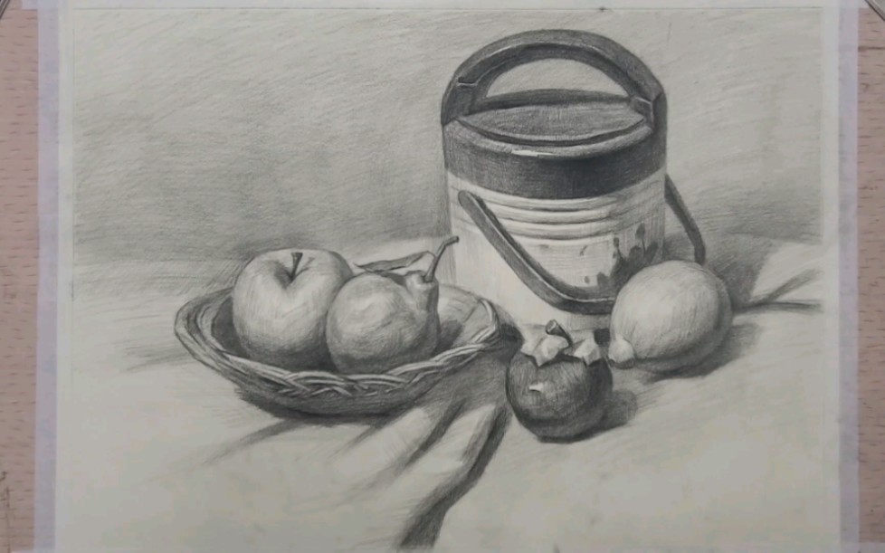 静物素描临摹示范完整版(2.6倍速)