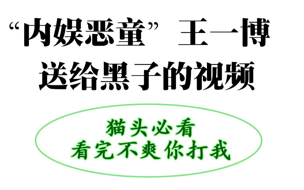 看到就是爽到内娱恶童王一博送给黑酸的视频