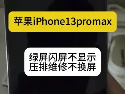 下载视频: 苹果13promax/13pro，白屏绿屏闪屏不显示黑屏，压排维修解决，不用换屏