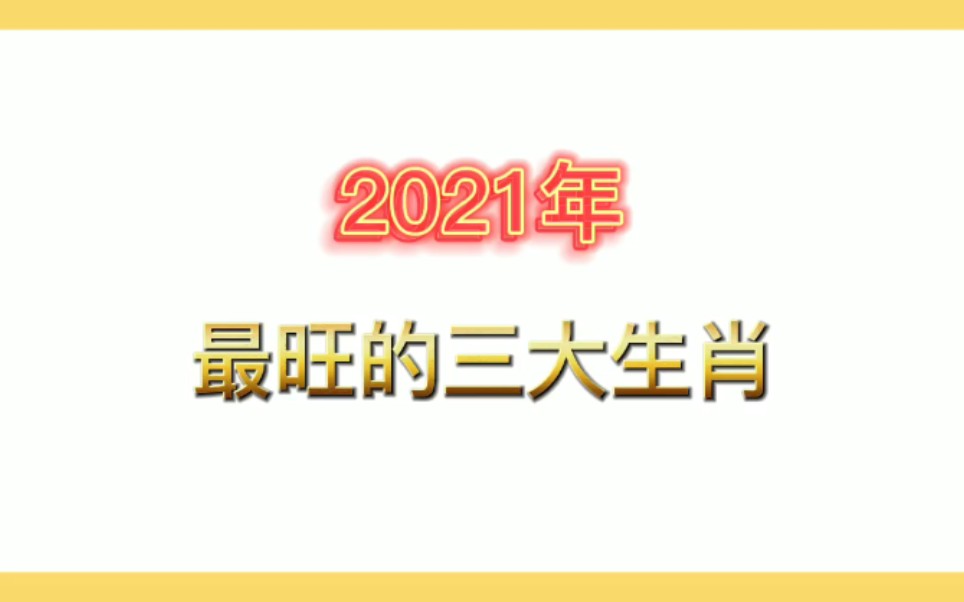 2021年最旺的三大生肖哔哩哔哩bilibili