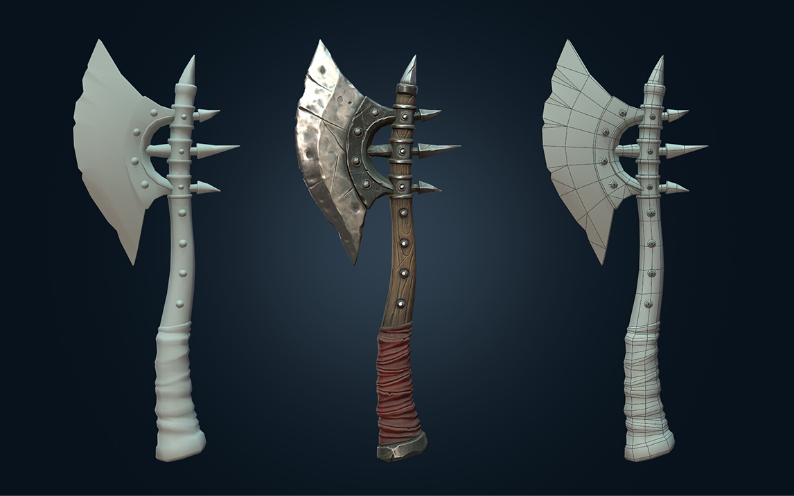 今天来点不一样的,3dmax斧头制作 次世代武器手斧全流程演示.