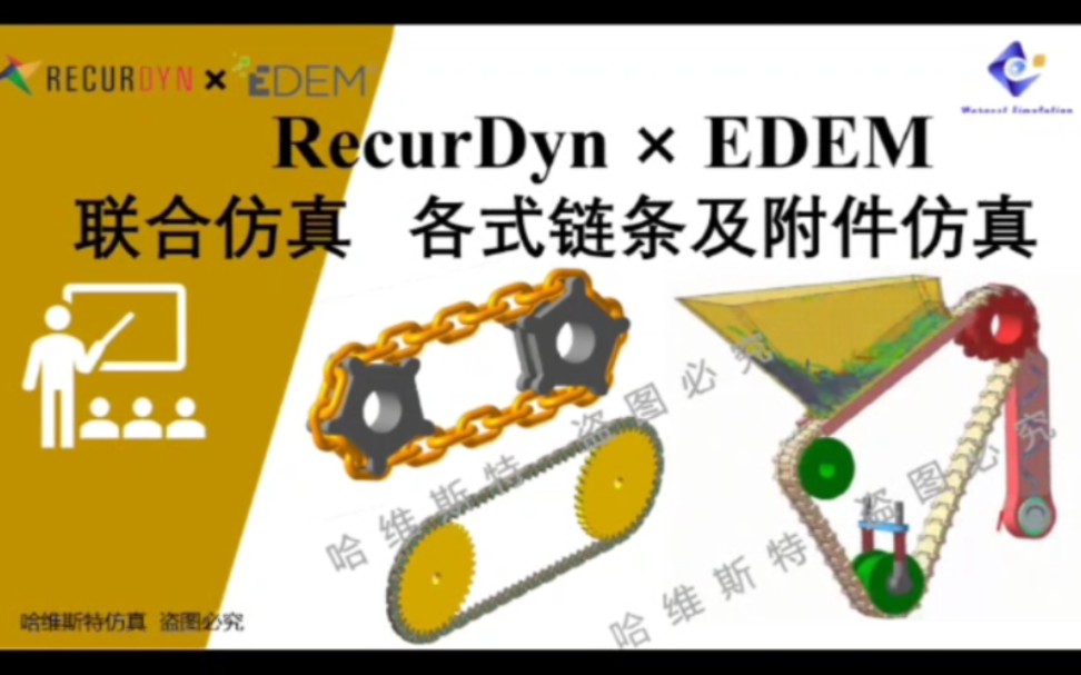 采用多体动力学recurdyn建立非标准链条,通用于农业机械中链条式开沟器,排种器输送筛,工业机械中正时链,圆环链,齿形链等哔哩哔哩bilibili