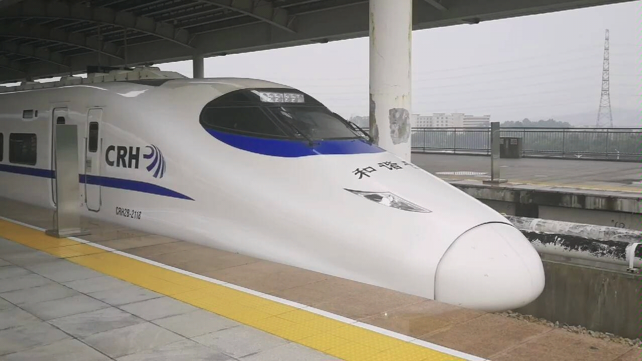 crh2b2e头型非统型动车组深圳坪山出站视频