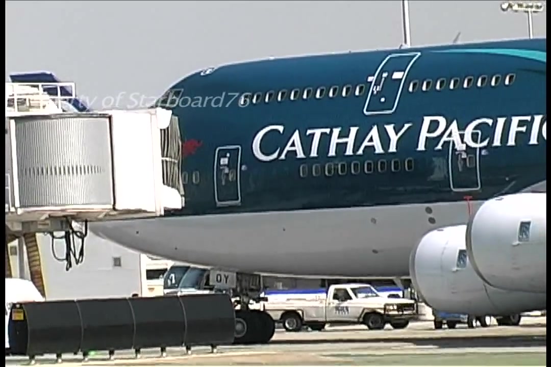 国泰航空彩绘机"亚洲都会号"747-467 b-hoy 拍摄于洛杉矶国际机场