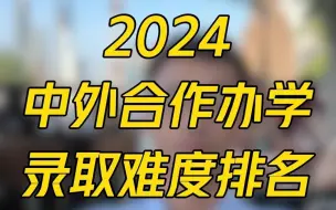 2024中外合作办学录取难度排名