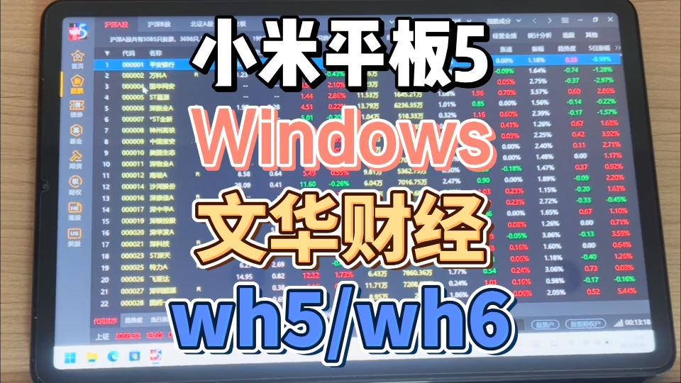 小米平板5 Windows11系统下 测试 文华财经 wh5和wh6哔哩哔哩bilibili