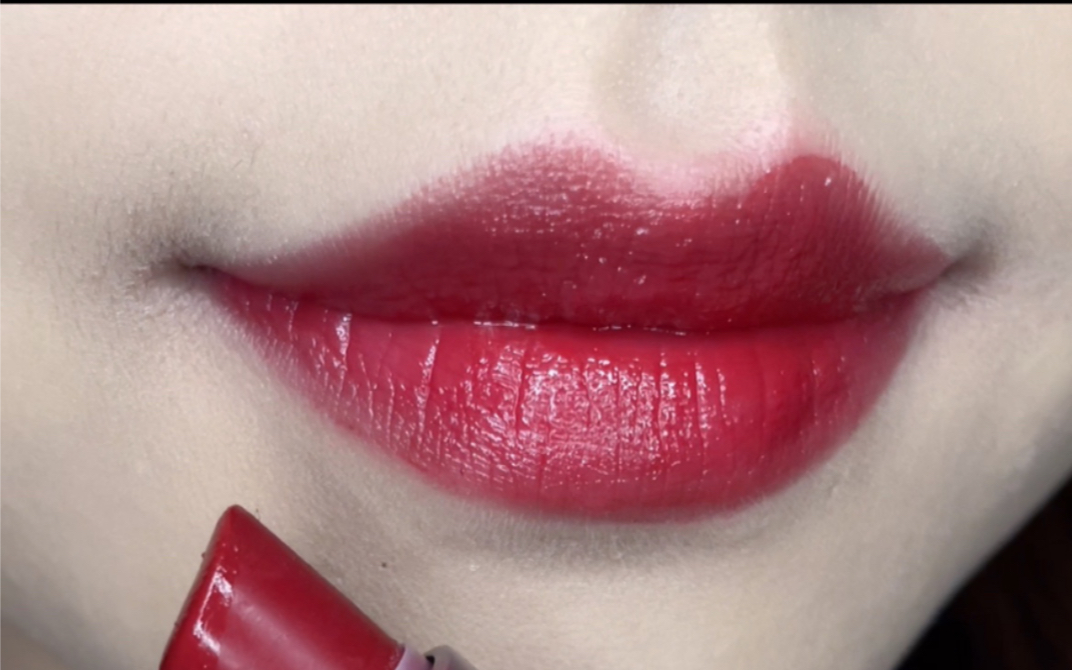 mac ladybug水红色无美颜无滤镜试色