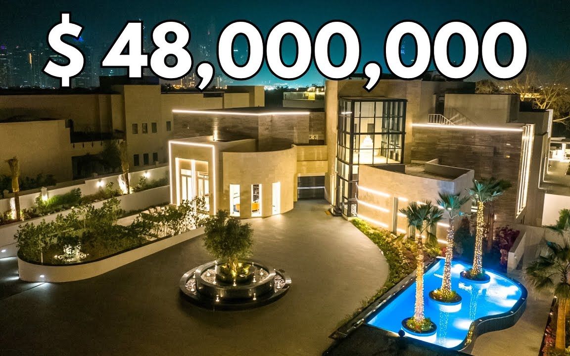 48000000美元的迪拜豪宅,Touring a $48,000,000 DUBAI Mansion With A BATMAN Style Garage!哔哩哔哩bilibili