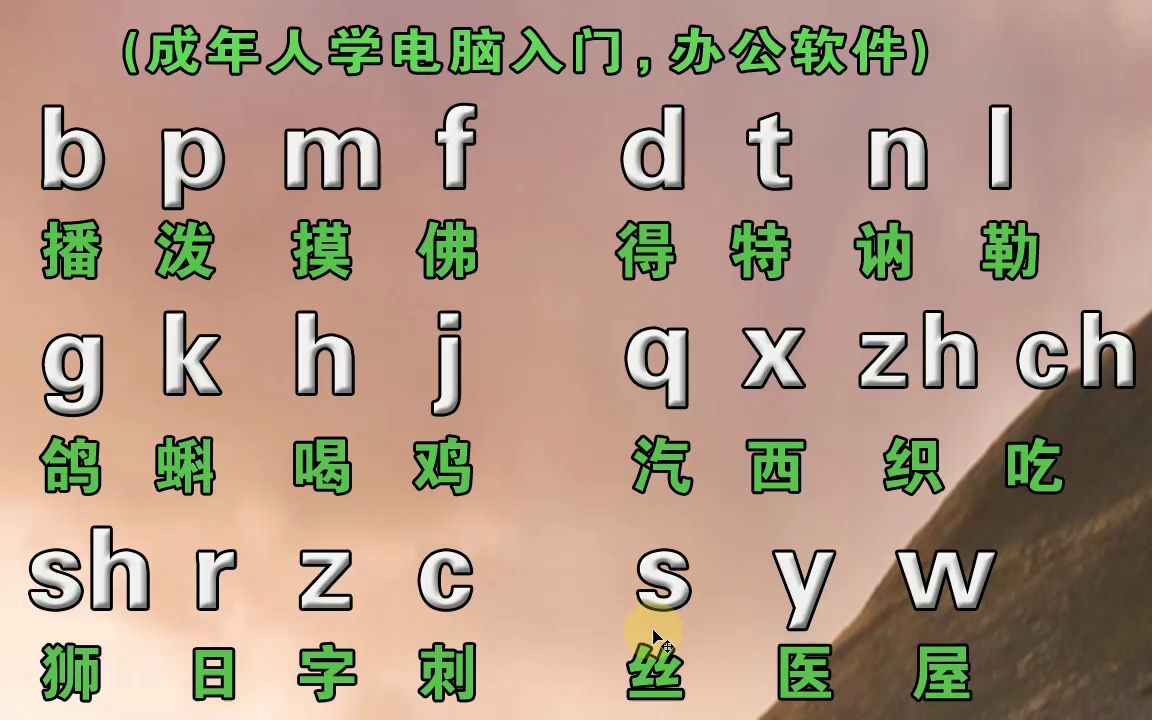 成人零基礎快速學習拼音打字入門漢語拼音字母表視頻教程