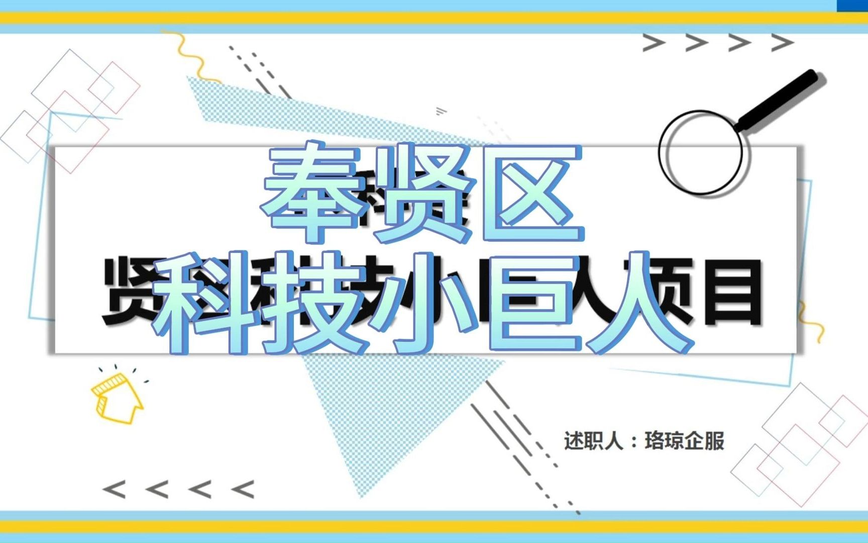 2023年奉贤区科技小巨人项目哔哩哔哩bilibili