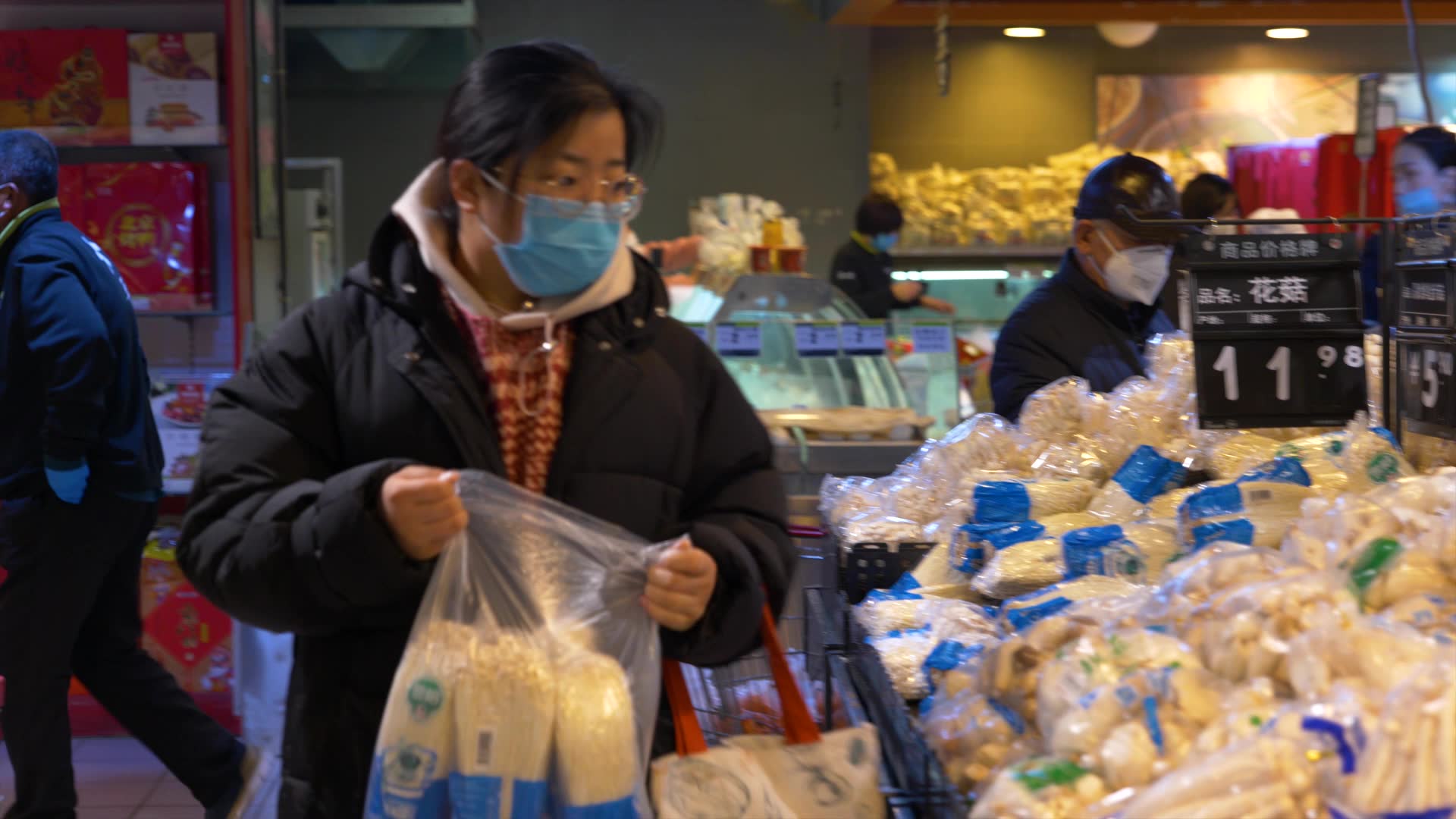疫情下的北京超市