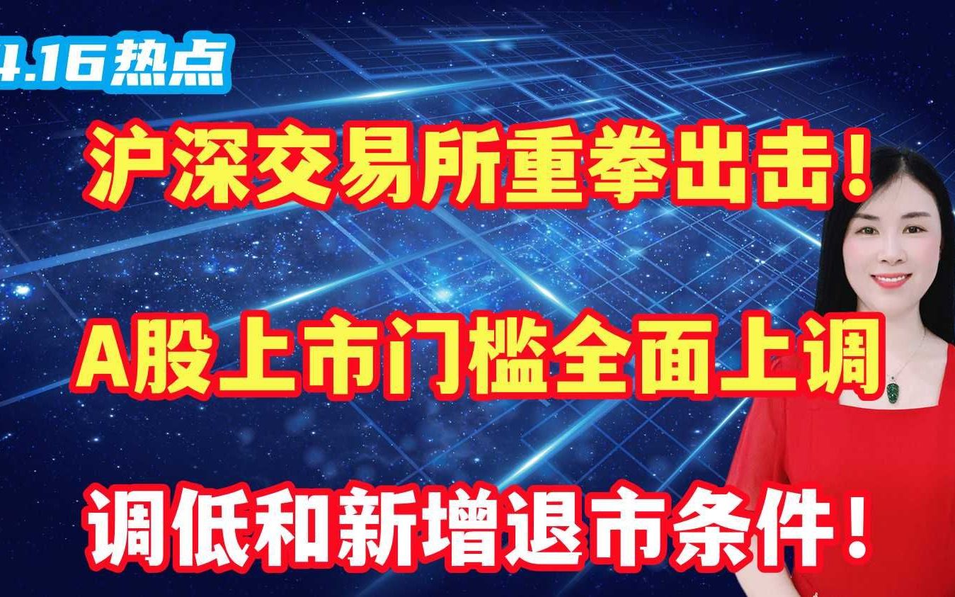 沪深交易所重拳出击!A股上市门槛全面上调,调低和新增退市条件哔哩哔哩bilibili