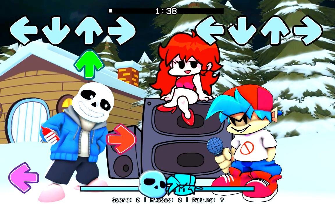 night funkin / undertale】snowdin town—encountering sans mod