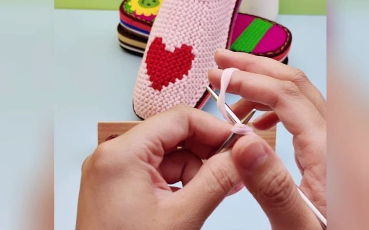 巧手女工编织坊布条线爱心视频教程手工diy