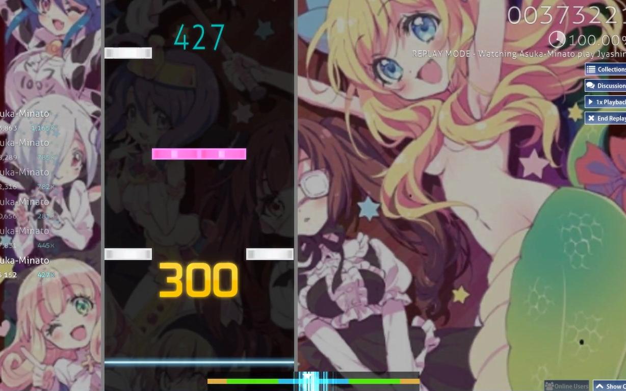 [图]刺激SV osu!mania 3.55stars S 993k あの娘にドロップキック（TV动画《邪神与厨二病少女》片头曲）