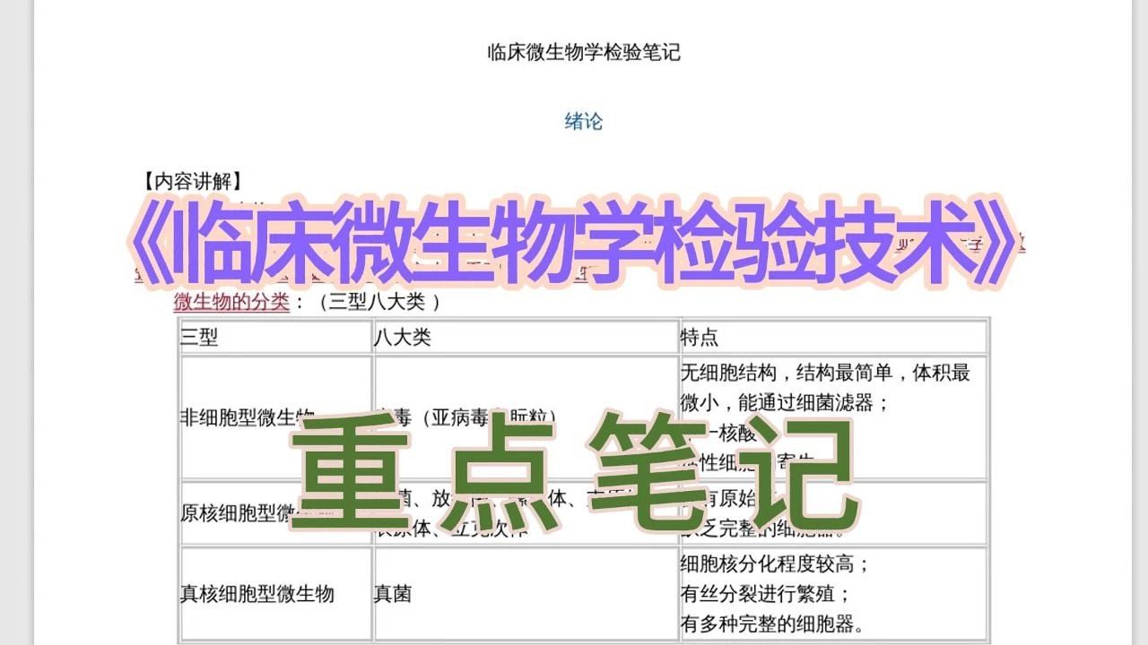 [图]大学《临床微生物学检验技术》专业课复习，重点笔记及试题，考试稳啦！